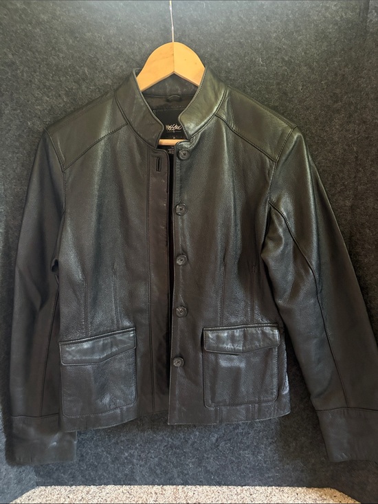 Mossimo Supply Co. Jackets & Blazers - Women’s Mossimo Supply Co. Black Leather Button-Front Jacket medium